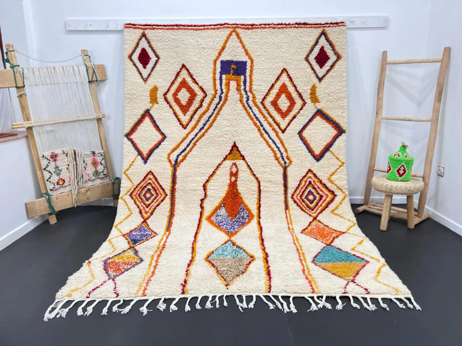 Geometric Moroccan Rug Atlas Valley Vibrance Moroccan Rug – Handwoven Berber Design with Geom ...