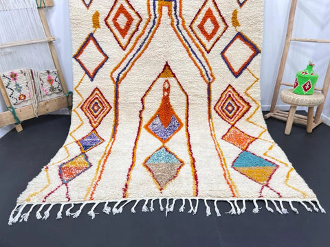 Atlas Valley Vibrance Moroccan Rug – Handwoven Berber Design with Geometric Diamonds