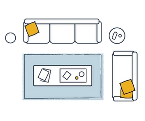 Medium rug layout illustration
