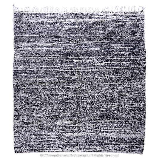 Black and White Textured Berber Rug