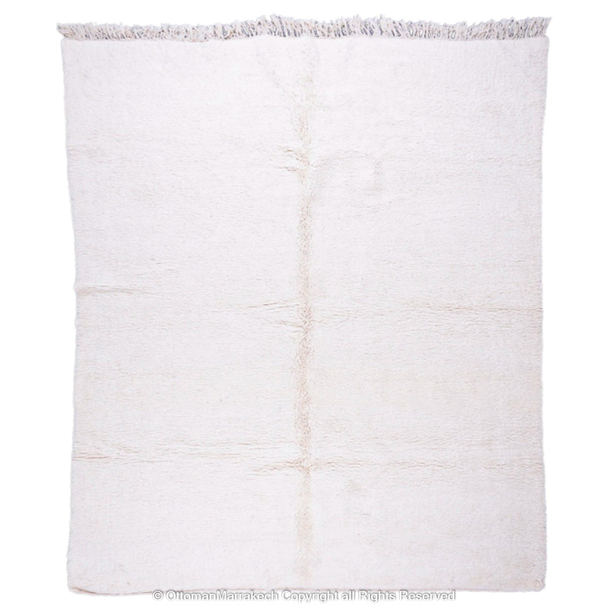 Full White Plush Moroccan Rug - Luxuriously Soft and Minimalist Design, Ideal for Home and Professional Spaces